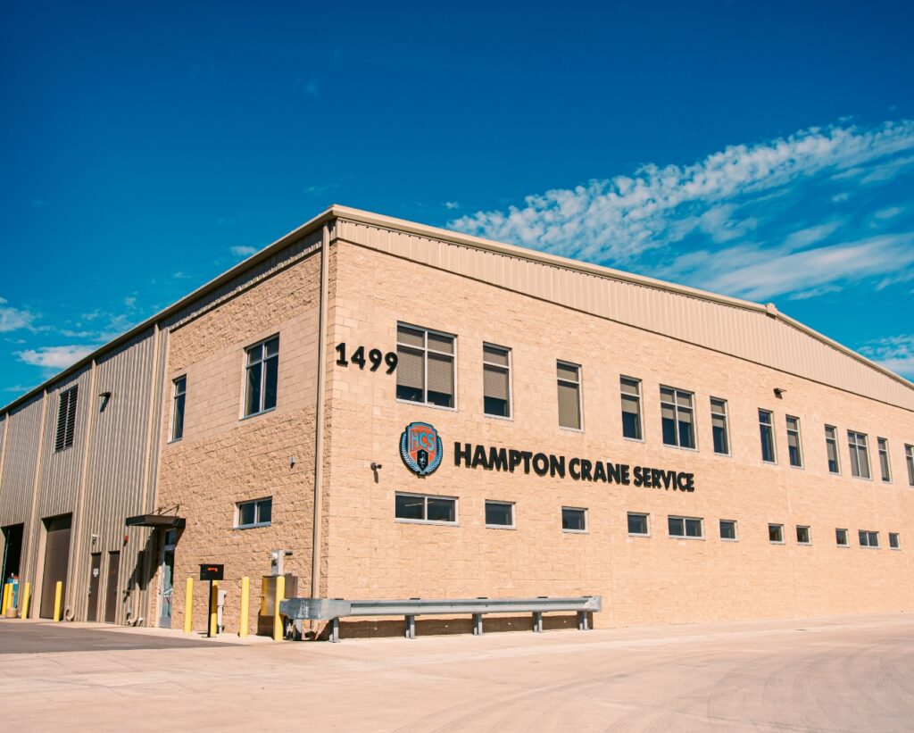 Hampton Crane Service's official building with their logo